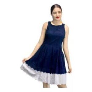 Tommy Hilfiger Sleeveless Color Block Crochet Mini Dress